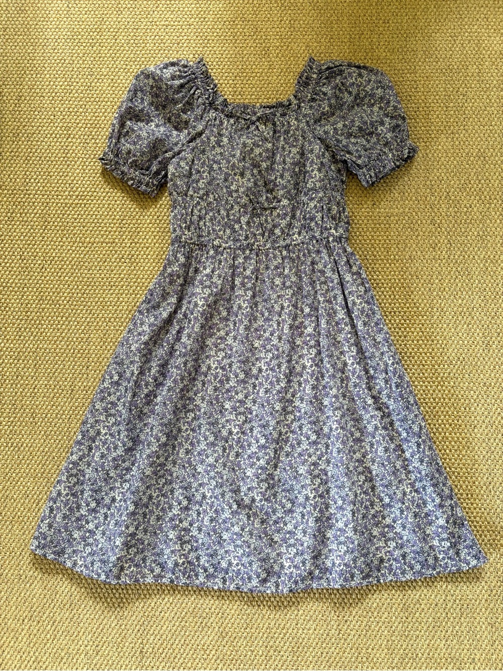 Crewcuts Lavender Floral Puff-Sleeve Dress